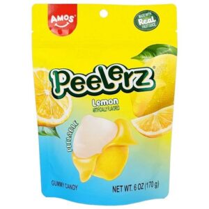 Amos Peelerz Gummy Lemon Peg Bag 6oz 12ct